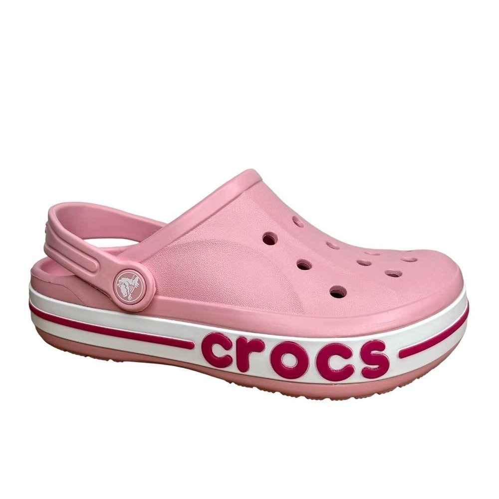 Crocs Bayaband Youth Big Girls Slip-on Clogs Size 2 (J2) Light Pink Sandals